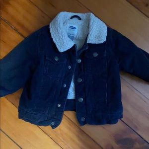 Navy Corduroy Sherpa jacket, perfect for fall!